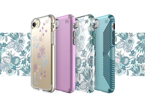 Floral print iPhone cases with a floral background