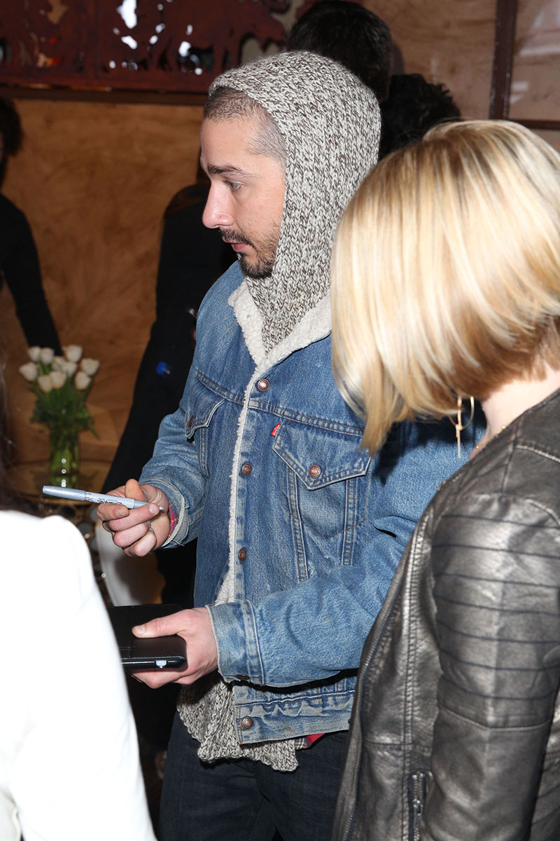 Shia LaBeouf with Speck at Sundance 2013